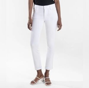 NWT Kut from the Kloth White Catherine Boufriend Petite Ankle Jean